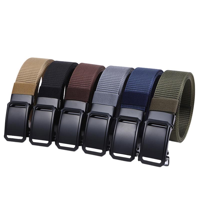Men's Automatic Buckle Nylon Tactical Belt - Casual Outdoor Sports Canvas Belt for Students and Military Training