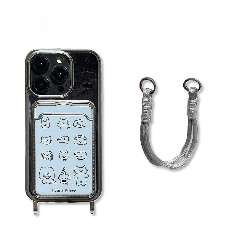 

Electroplated Lanyard Style Suitable for Apple 16promax Protective Case Kitten Card Insert IPhone1513 Phone Case Shockproof Apple 15PROMAX