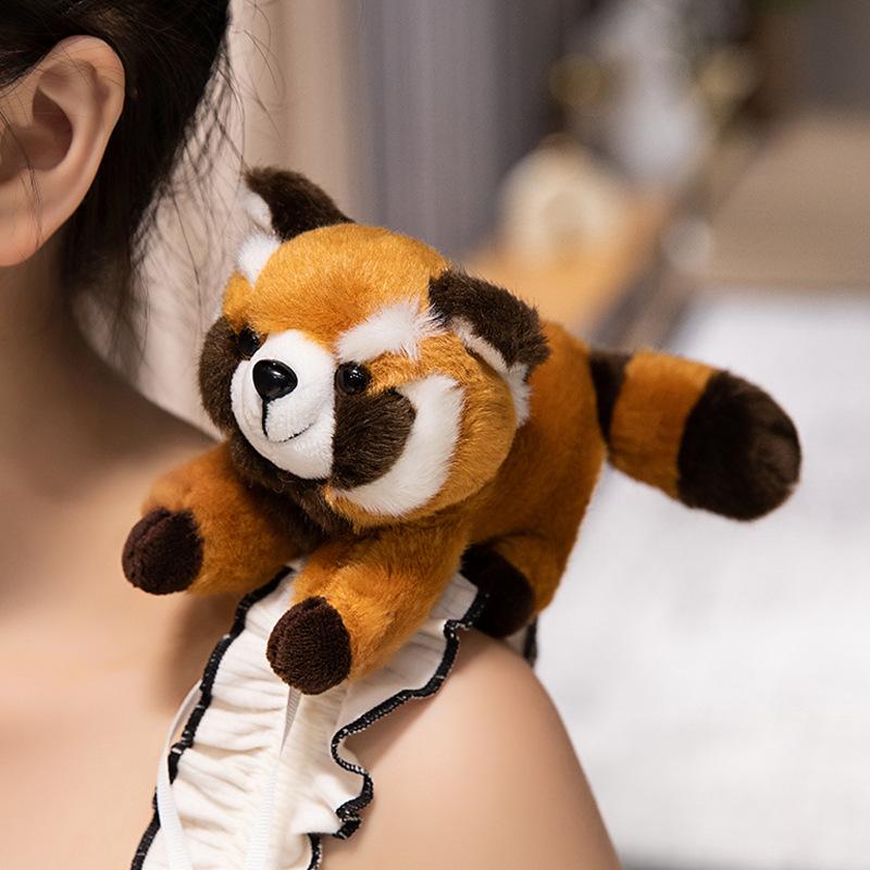 Pancao Raccoon Standing Shoulder Doll Zoo Souvenir Hang Shoulder Magnetic Stone Plush Toy Children'S Gift Premium