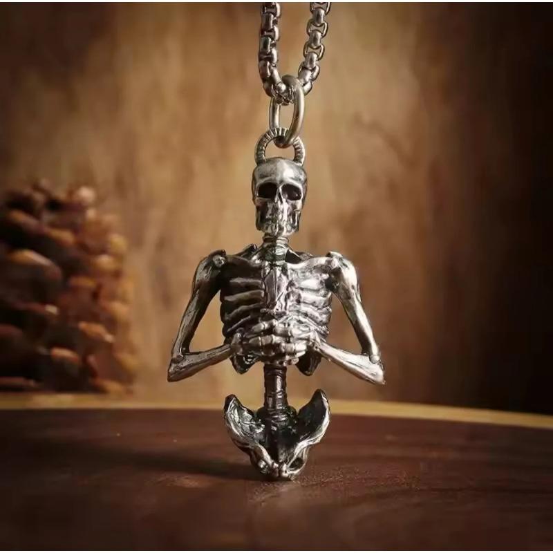Punk Style Skull Necklace For Women, Fashionable Retro Personality Pendant, Dark Style Trendy Cool Neck Accessory