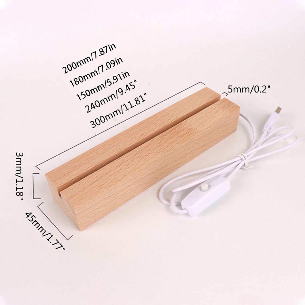 Wooden LED Lights Display Base for Resin Art Wooden LED Light Display Stand