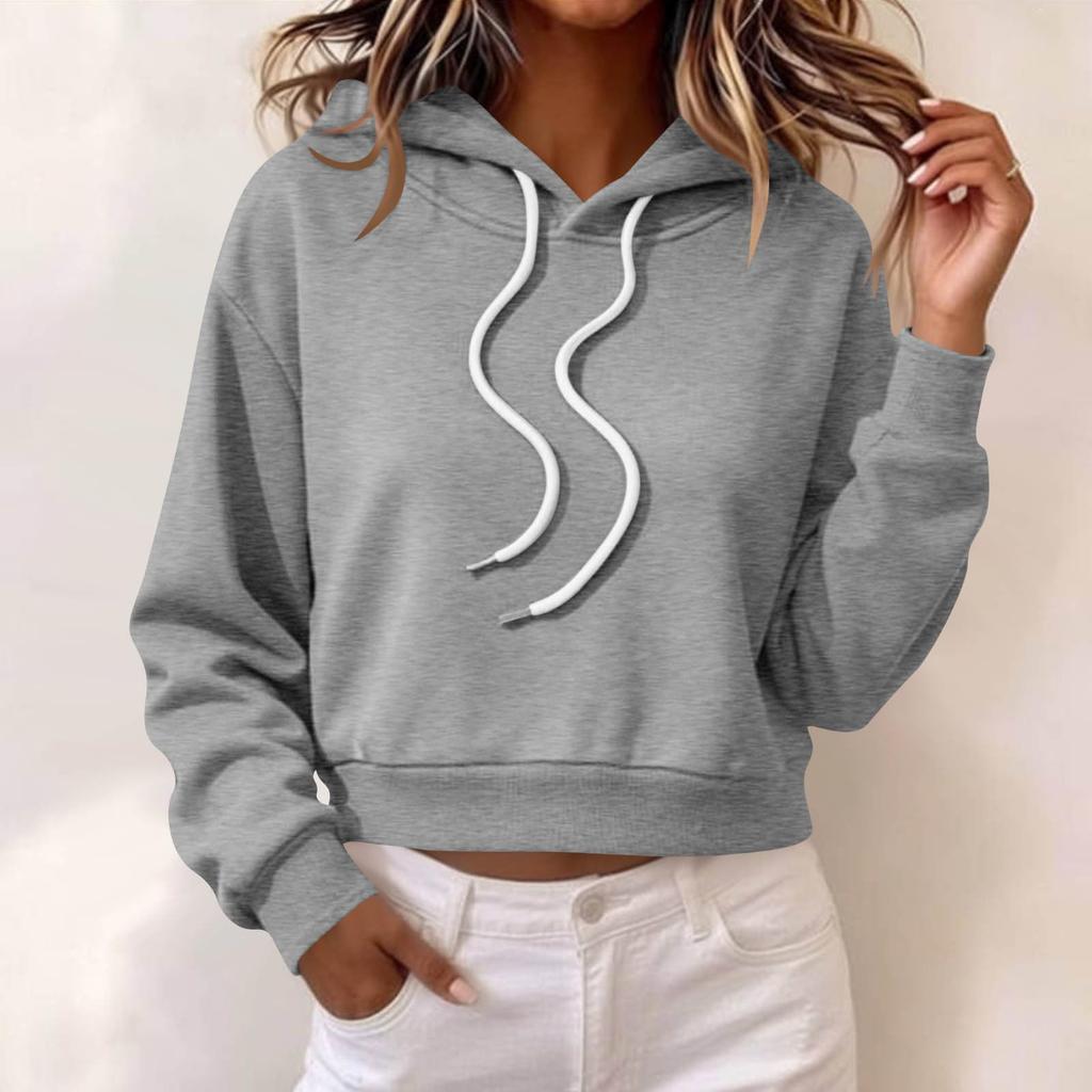 Women's Casual Long Sleeve Pullover Hoodie Lightweight Sweatshirt with Adjustable Drawstring Hood and Ribbed Cuffs for Everyday Wear