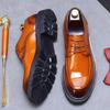 New High Quality Polished Business Casual Shoes British Men's Lace-Up Derby Shoes Bright Leather Formal Shoes Round Toe Loafers