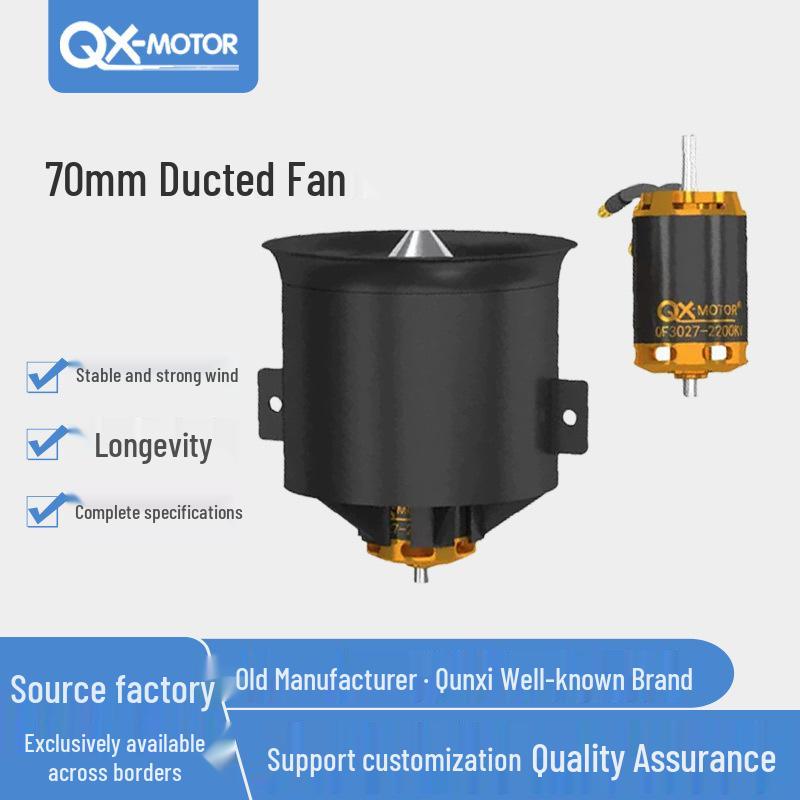 QX-MOTOR Model Aircraft 70 Ducted Fan with Forward/Reverse Blades & Brushless Motor Turbine