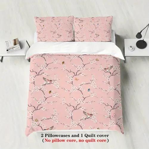 

Comforter Cherny Blossoms Cherny Blossoms Background Theme Suitable For Children Kids And Adults Soft Breathable Comforter (quilt)-EU Single(135*200cm)3pcs