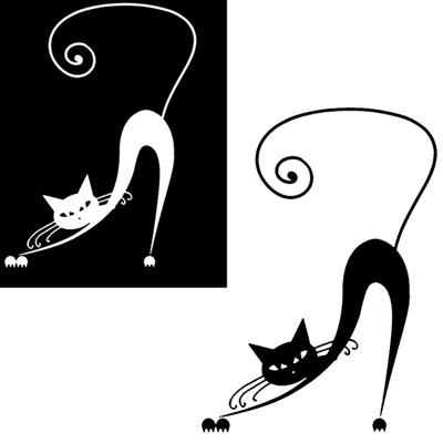 Decorazione Gatto Cartone Animato Astratto Adesivo Auto PET Decalcomania Impermeabile per Veicolo