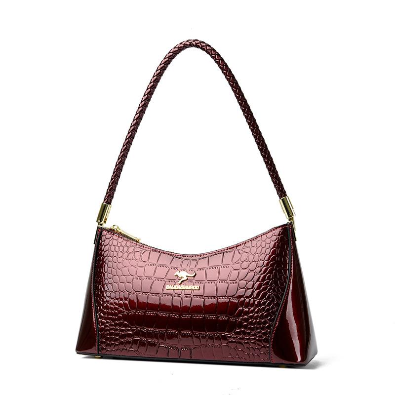 

Women s bag in the mother bag, new glossy patent leather trendy portable one-shoulder crossbody mother-in-law bag красный