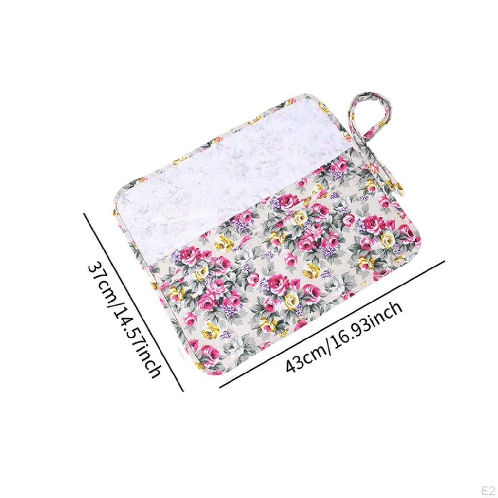Pencil Pouch Stationery Rose Pattern Roll Up Multifunction Marker Pen Case Bag for Women