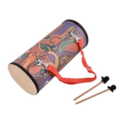 7 Inch Bongo Drums Wooden Drum Handheld Drum Percussion Instrument Hand Eye Coordination Smooth