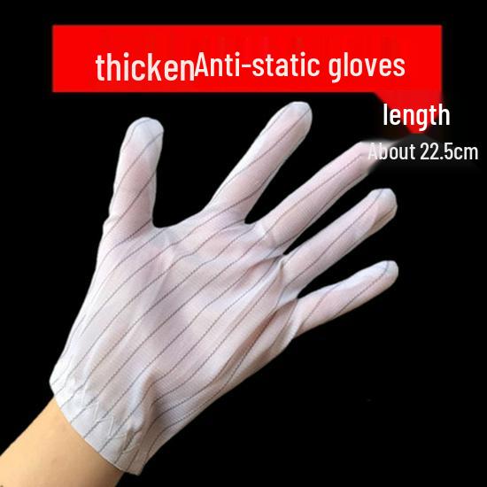 100 Pairs Anti-static Breathable Double-sided Stripe Protective Gloves for Cleanroom