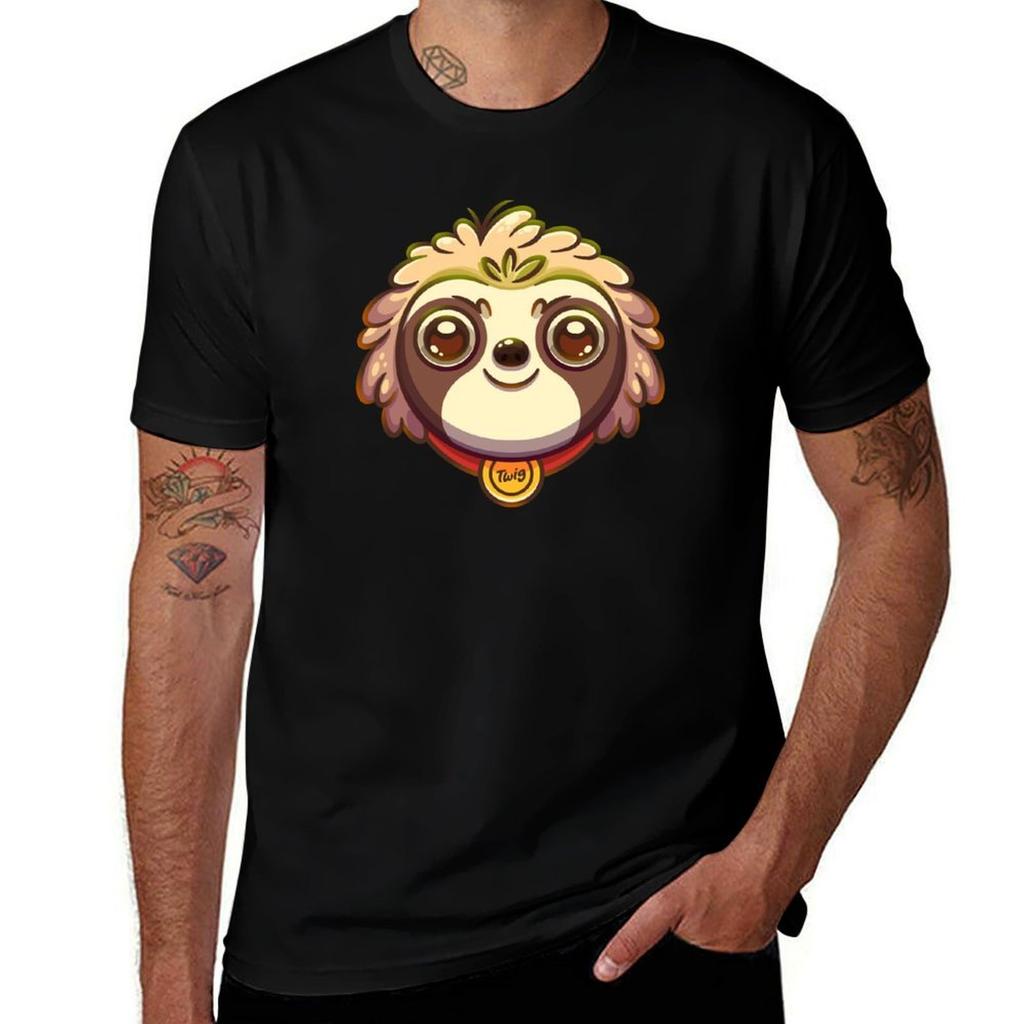 Sloth Animal Head Illustrations Tshirt Basic Simple Design Short Sleeve Shirt Tshirt