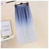 Spring Summer Skirts Women Long Tulle Skirt Sequined Pleated A Line Midi Skirt Chic High Waist Skirt