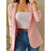 Solid Color Simple Long-Sleeved Suit Collar Jacket Women'S Clothing