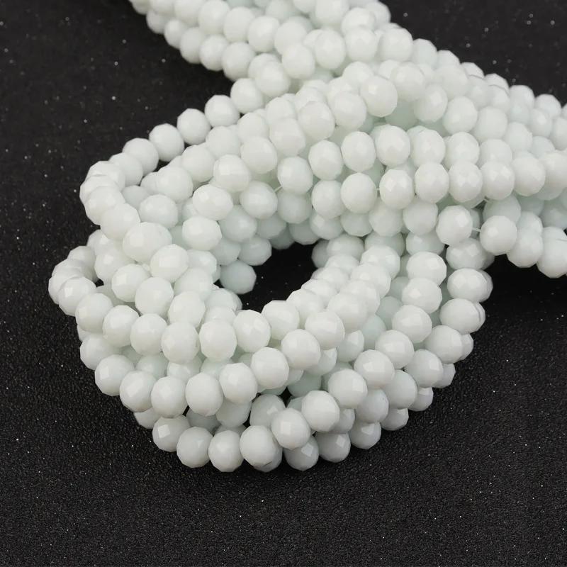 4 6 8 mm Rondell Kristallpärlor Fasetterade Porslinsglas Pärlor Lösa Avståndspärlor för Smyckestillverkning Handarbete Armband Halsband