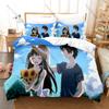 Cool Hyouka Bedding Set Duvet Cover + 2 Pillowcases Chitanda Eru Oreki Houtarou School Mystery Anime Bedroom Decor Kawaii Cute G