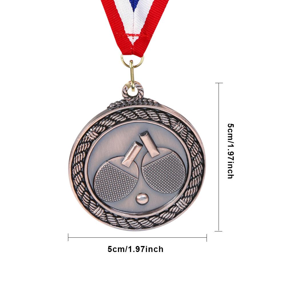 Medaglia da ping pong da 5 cm con nastro da collo per gare di feste (rame)