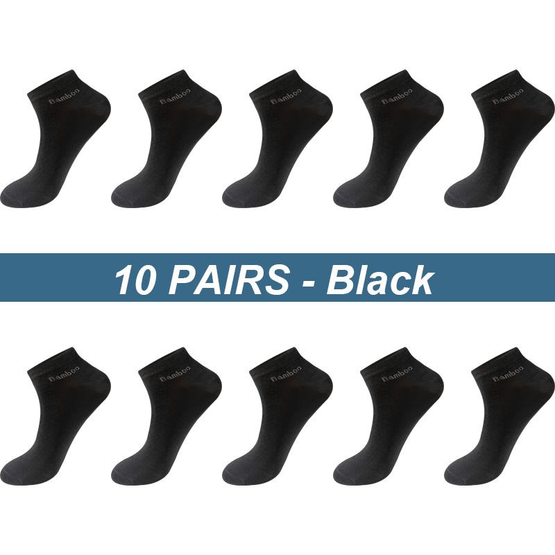 10 Paare/los Männer Bambus Faser Socken Kurze Casual Atmungsaktive Anti-Bakterielle Mann Ankle Socken Hohe Qualität Neue Schwarz Busines