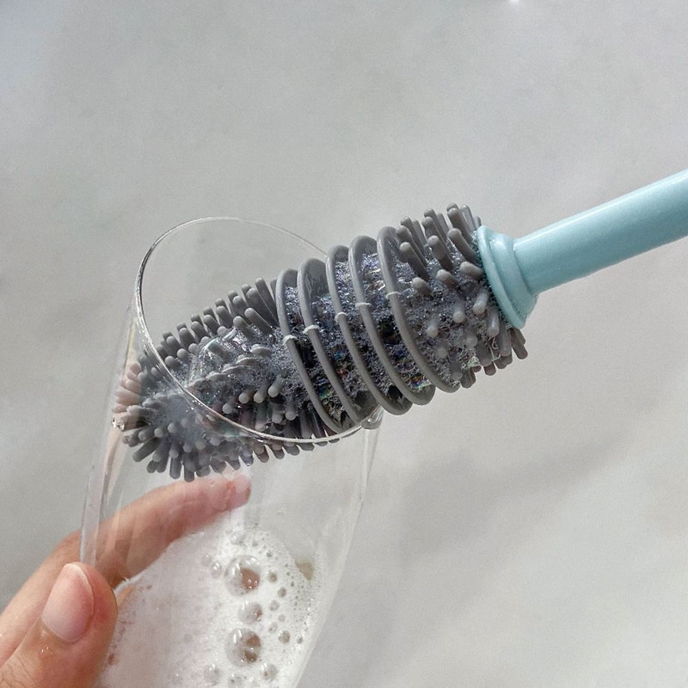 Multi-function Long Handle Scrubber Milk Bottle Brush Cup Scrubber Cleaning Tool Glass Cleaner
