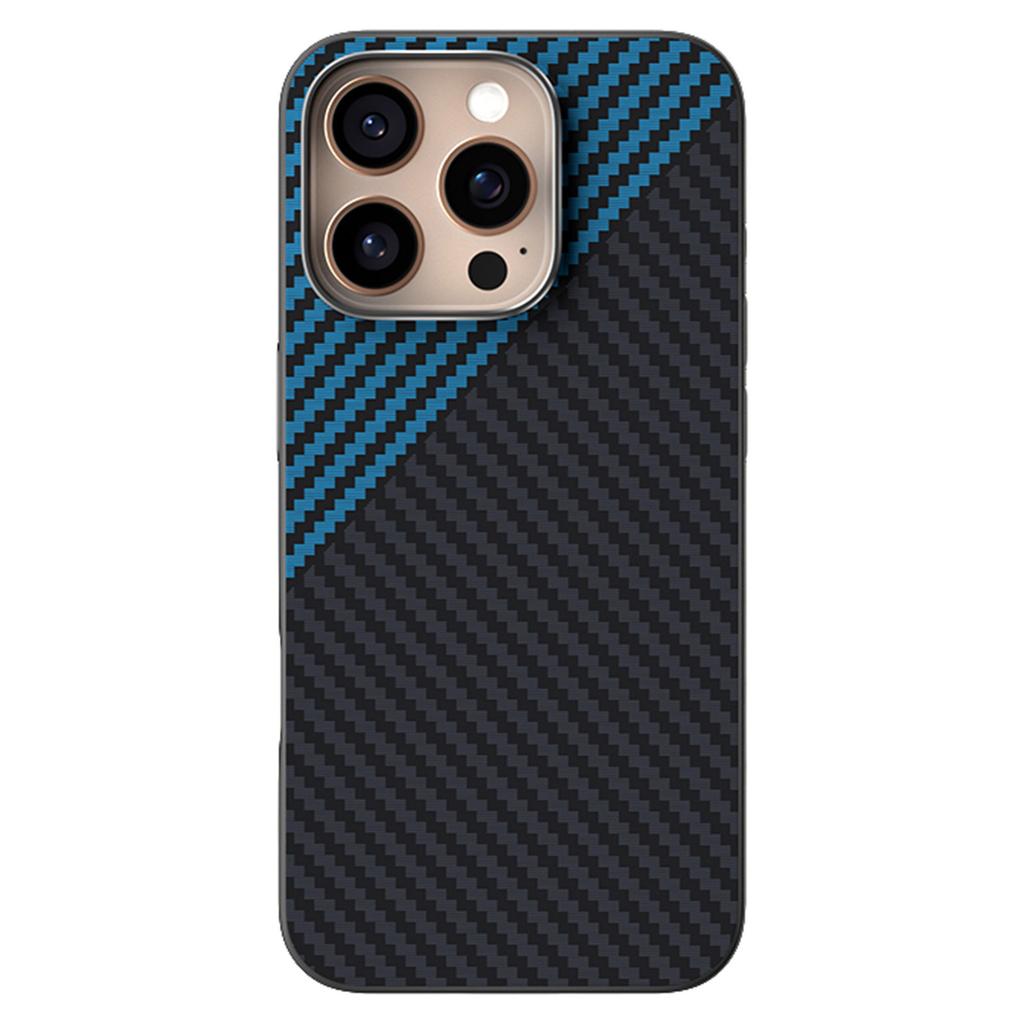 ABEEL Für iPhone 16 Pro Max Hülle Kompatibel mit MagSafe Rückseite mit Kohlefasertextur