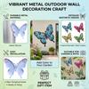 Metal Butterfly Wall Decor Colorful Butterflies Wall Art Sculpture 3D Iron Butterfly Hanging Decoration for Outdoor Indoor Fence Patio Yard Tree