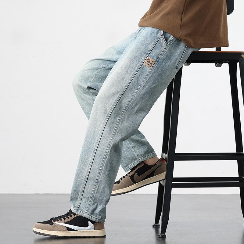 Spring and Summer Jeans Men's Straight American Loose Casual Trousers Trendy Versatile Pants