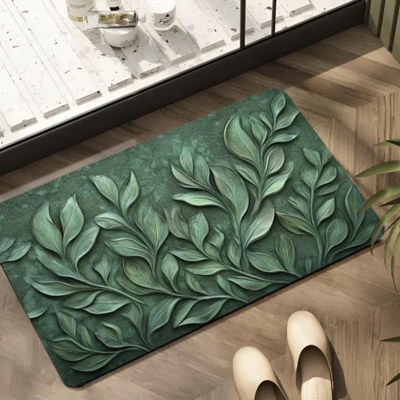 3D Leaf Bath Floor Mat Anti Slip and Stain Resistant Floor Mat Kitchen Anti Fouling Floor Mat