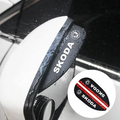EMIW1 2 szt. Stylizacja samochodu Dla Octavia Osłona przeciwdeszczowa lusterka wstecznego Gumowa brew Wodoodporna osłona A7 Yeti Kodiaq RS Fabia Rapid