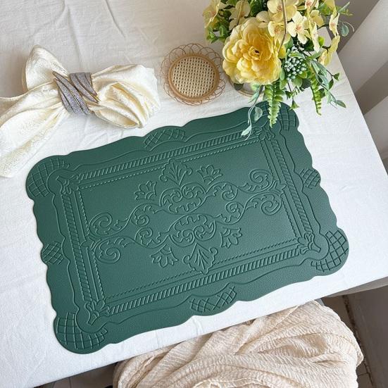 Placemat, Waterproof Heat Resistant Dinner Table Mats, Non-Slip Embossed Decorative Kitchen Placemat for Dining Table