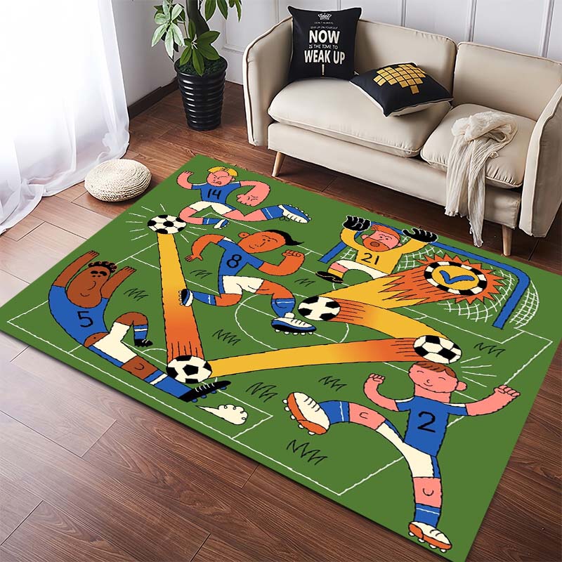 Fußballspiel Torwart Spieler Druck Rutschfest Groß Wohnzimmer Teppich Weich Verschleißfest Sport Sofa Schlafzimmer Heimdekoration Boden Teppich