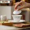 120ml Hand-painted Blue And White Gaiwan Vintage Tea Tureen Household Tea Bowl With Lid Kit Tea Maker Cover Bowl Tableware Gift