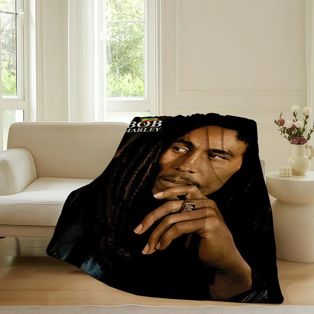 

Jamaican singer Bob Marley Blanket For Sofa Office Bed Plane Travel Sleep Read Relax Camping Soft And Warm 30x40in