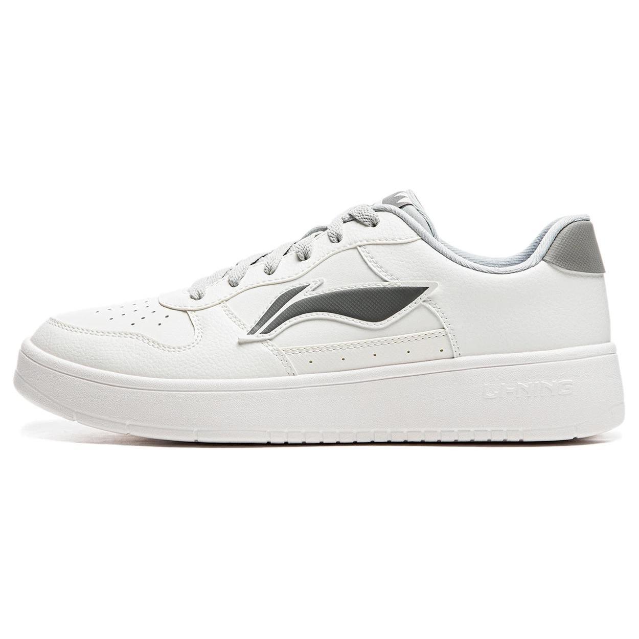 

Li Ning Floating Boat Slip Resistant Cushioning Abrasion Resistant Low top Skateboard Shoes Men s White Gray AGCS419-5 46