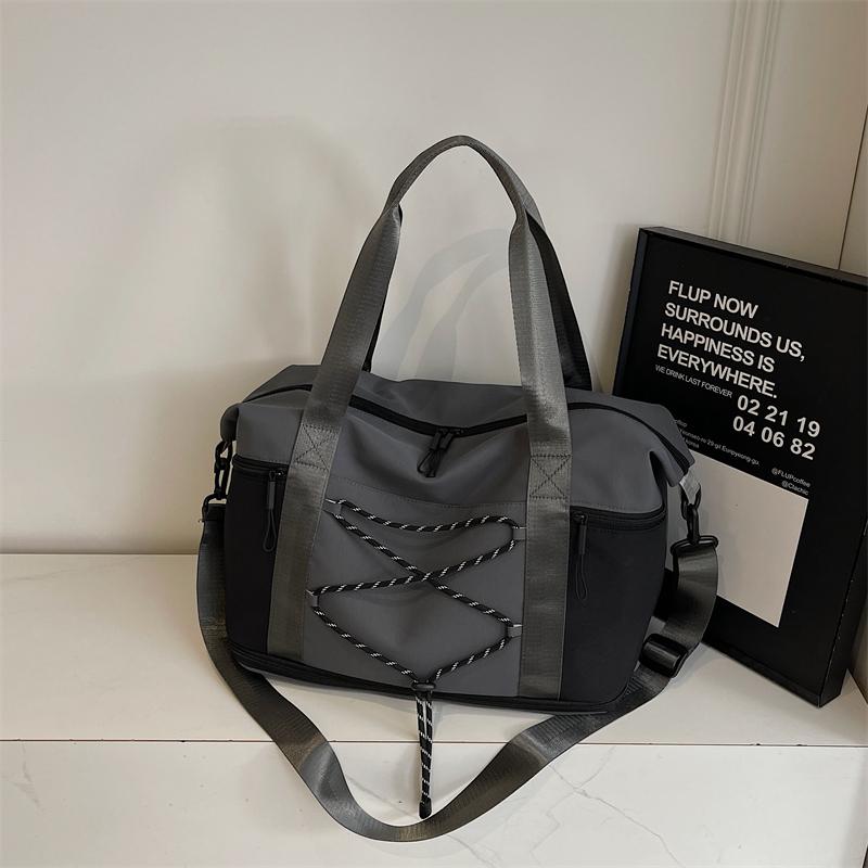 Casual Casual Tote Bag Lightweight Solid Color Travel Luggage Bag Drawstring Portable Oxford Cloth Shoulder Bag Travel