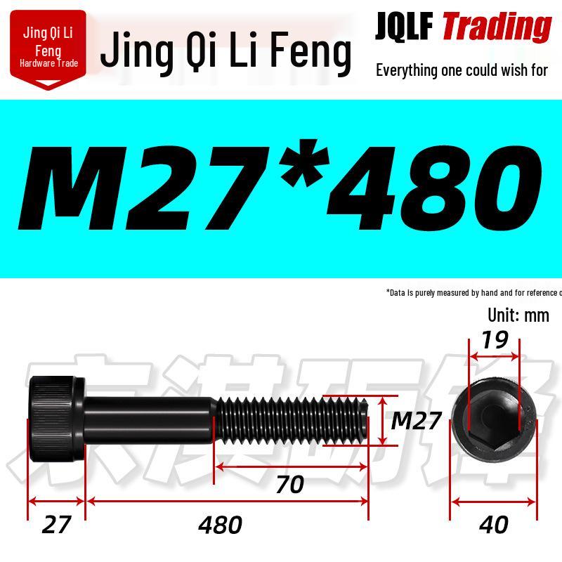 M20-M27 High Strength Blackened Hex Socket Head Cap Screw with Knurled Cylindrical Half Thread