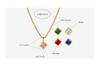 Versatile French Retro Emerald Glass Zircon Pendant Necklace with Titanium Steel and Pearl Chain for Women
