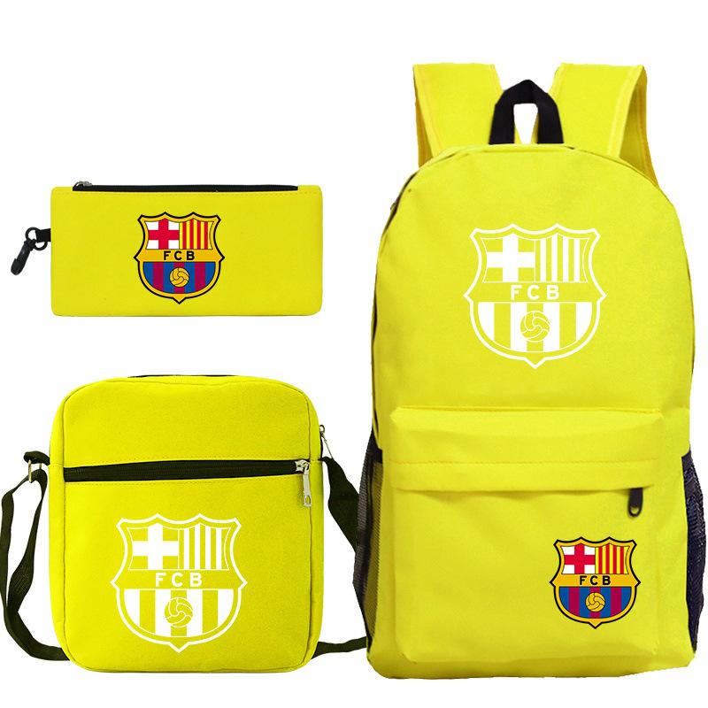 Student Backpack Set of 3 Star Player Print Oxford Cloth Bookbag Shoulder Bag Pencil Case Combo Large Capacity School Bag Gift for Teens