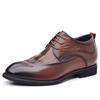 Herrenschuhe aus Business-Leder mit innerer Höhenerhöhung, Herrenlederschuhe im britischen Stil mit Brogue-Schnitzerei, Pendler-Dress, Herrenschuhe aus Rindsleder erster Schicht