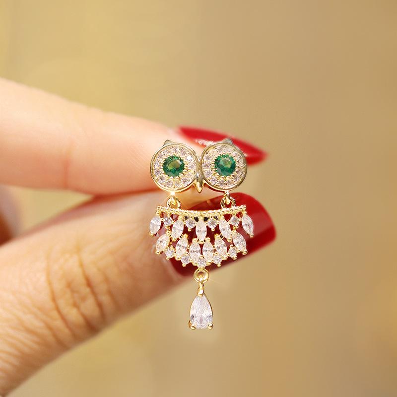 Bo Xin Yun Japanese Style Zirconia Owl Brooch - Small Anti-Exposure Lapel Pin