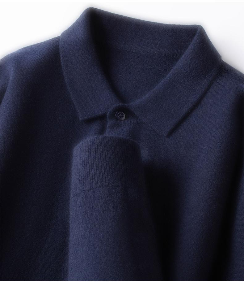 2025 Herren 100% Wolle Revers Pullover: Modische, Warme, Lässige Strickwaren für Herbst/Winter