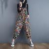 Large Size Summer Dress Printed Denim Overalls Five-point Pants High Waist Thin Loose Thin  Women