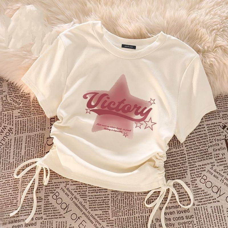 Girls' Solid Color T-shirts Short-sleeve Tops for Kids Summer Children Tees Teenager Blouse Baby Outfits Clothing