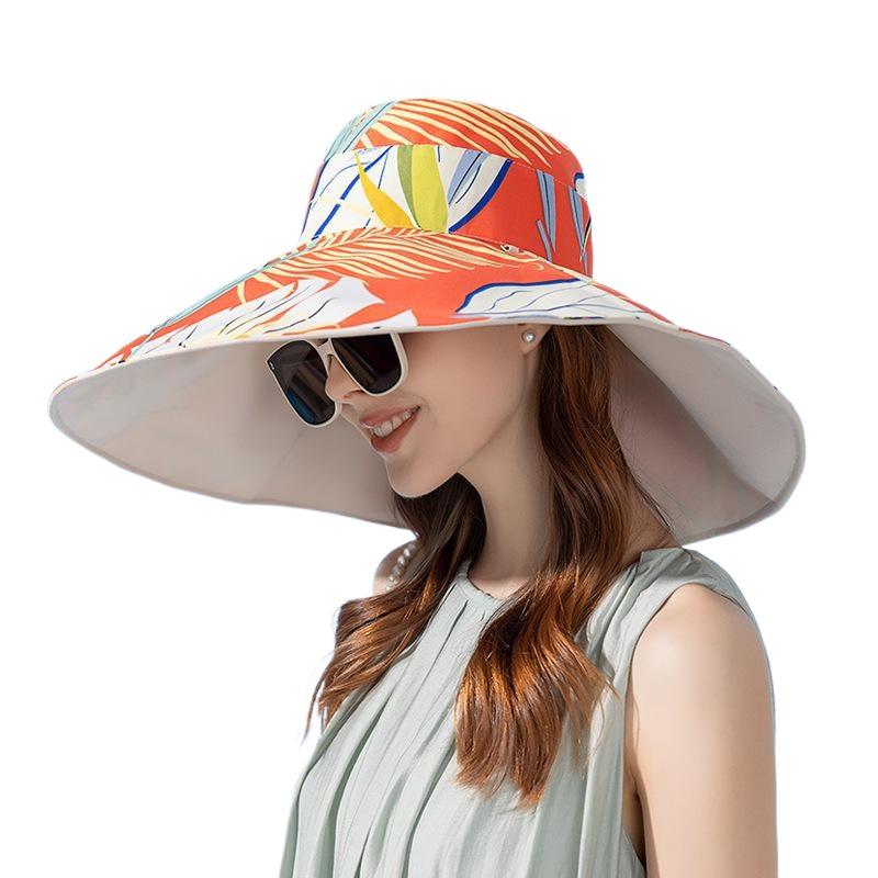 European and American New Double-sided Bucket Hat Women's Summer Widened Brim Sun Hat Fashion Sunscreen Sun Hat