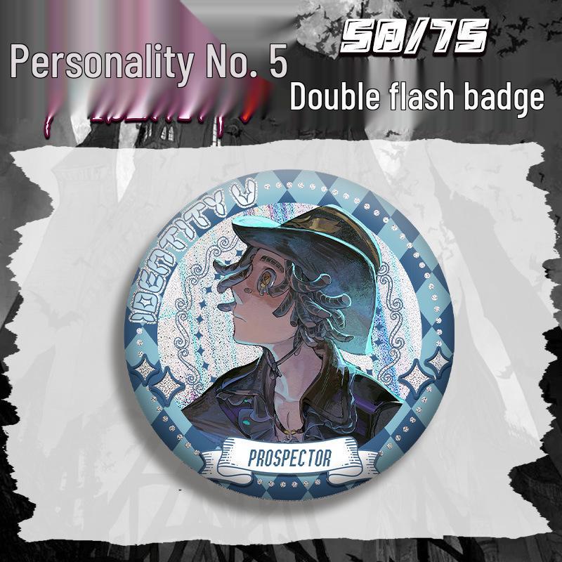 Identity V Little Girl Anime Badge with Silver Glitter Guts Joseph Pendant