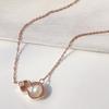 Antique Gourd Inlaid Pearl Necklace Rose Gold Titanium Steel Necklace Women'S High Color Retention