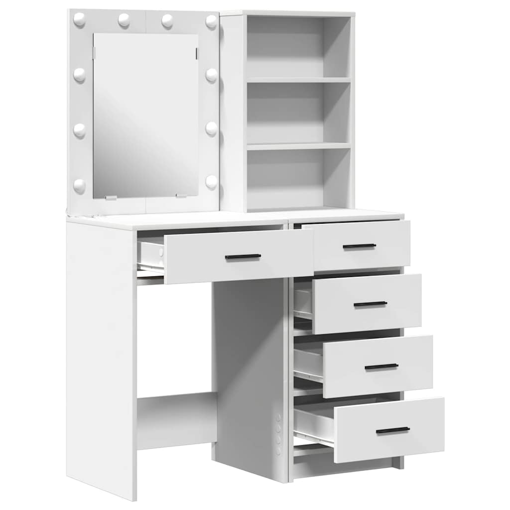 Makeup Table 2 pcs White 50 x 41 x 135 cm Engineered Wood