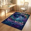 Cosmic Moon Mandala Theme Soft Crystal Velvet Rug Custom Name & Text Print Non Slip Floor Rug for Bedroom Living Room