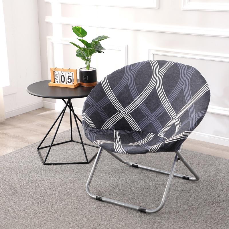 1Pcs Round Moon Chair Cover Spandex Saucer Chair Covers Elastic Washable Fishing Chair Seat Protector Slipcovers Dustproof