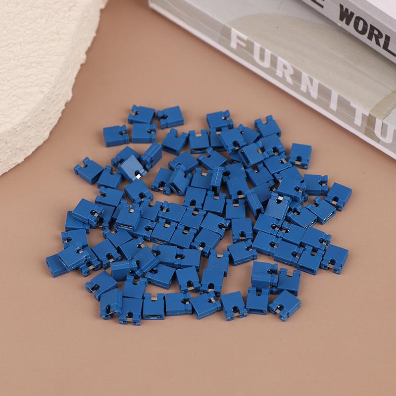 100Pcs Pitch Jumper Shorted Cap & Headers & Wire Housings 2.54Mm Shunt Shorting Block Pin Connector Cap