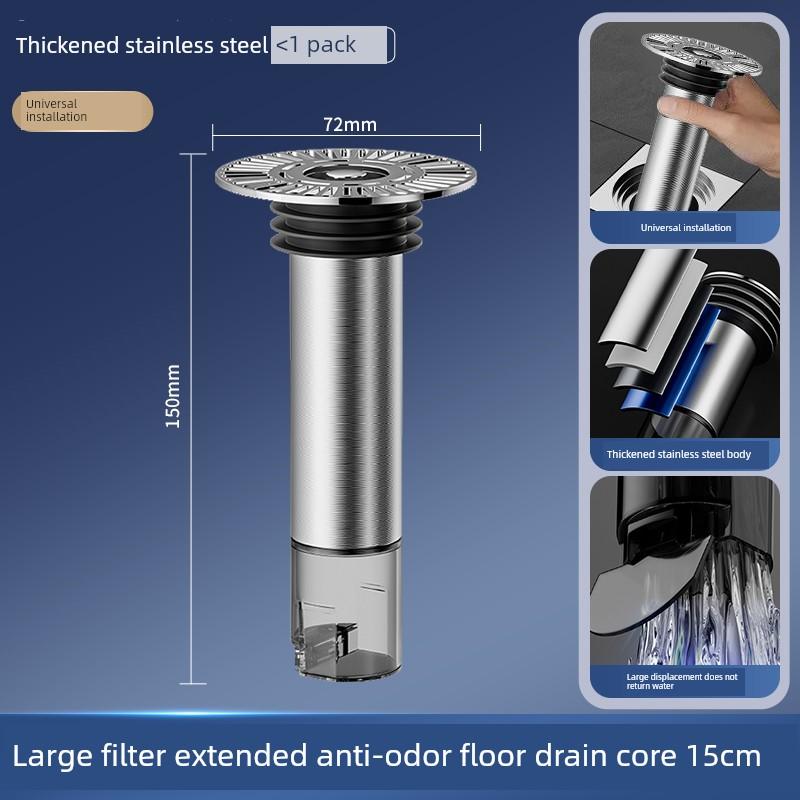 Sewer Pipe Breakage Repair, Extended Drain Core, Anti-Odor Bug Prevention, Bathroom Water Leakage, Stainless Steel Extension Pipe, Universal