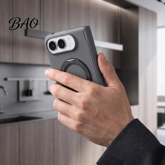 Drop Resistant Phone Accessory Magnetic Folding Case for IPhoneDuo, Hands Free Viewing with 360 Degree Protective Cover Rotating Ring Stand,